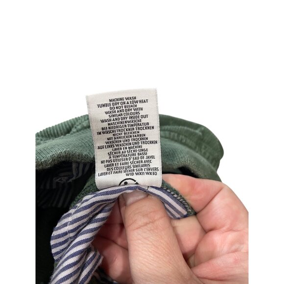 Mini Boden Corduroy Straight Leg Pants Olive Green Size 12y Preppy Fall Casual - Picture 4 of 12